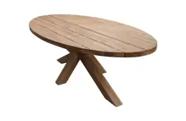 Ovale tuintafel Palu 240x120cm | Houten poot | Teakhout