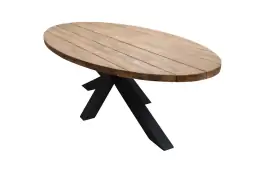 Ovale tuintafel Palu 240x120cm | Aluminium poot | Teakhout