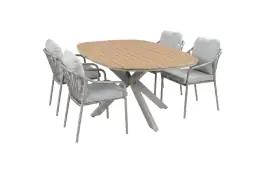 5-delige tuinset | 4 Parijs tuinstoelen | Tuintafel Cadiz 180x115cm