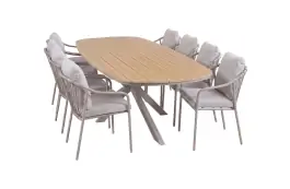 9-delige tuinset | 8 Parijs tuinstoelen | Tuintafel Cadiz 280x115cm