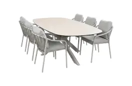 7-delige tuinset | 6 Parijs tuinstoelen | Tuintafel Malaga 240x115cm