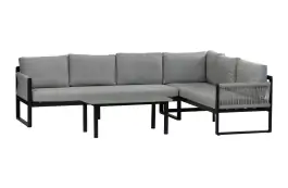 Hoek Lounge set Reims | Rechts | Black