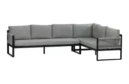 Hoek Lounge Dining bank Reims | Rechts | Black & Off Sand