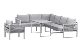 Hoek Lounge Dining Set Reims | Loungestoel Cuba | Links | Sand