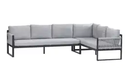 Hoek Lounge Dining bank Reims | Rechts | Black & Off Sand