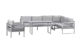 Hoek Lounge Dining Set Reims | Loungestoel Cuba | Rechts | Sand