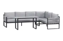 Hoek Lounge Dining set Reims | Rechts | Black &  Off Sand