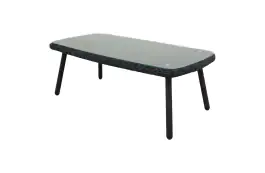 Salontafel Jonah 100x50x35 cm | Dark Grey | Wicker |Eurofar