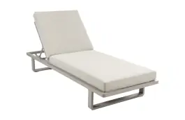 Ligbed Sint Maarten | met kussen | Champagne | Aluminium & Textileen