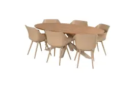 7-delige tuinset | 6 Sophie tuinstoelen (Cappuccino) | Tuintafel San Sebastian(Cappuccino) | Hartman