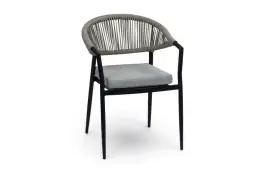 Stapelbare tuinstoel Brugge | Black & Off Sand
