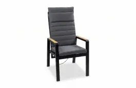 Verstelbare tuinstoel Berlijn | Black/Wood & Grey