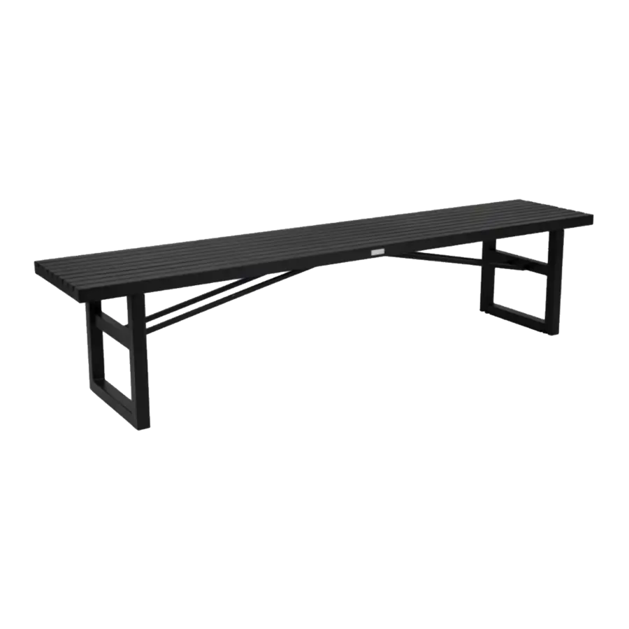 aluminium tuinbank Vevi | Brafab | 200cm | Zwart | vooraanzicht