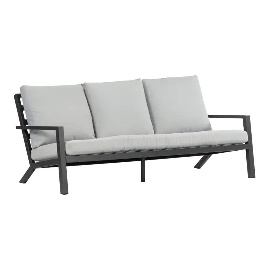 Loungebank Bezano | 3-persoons | Matt Black/Off White | Aluminium