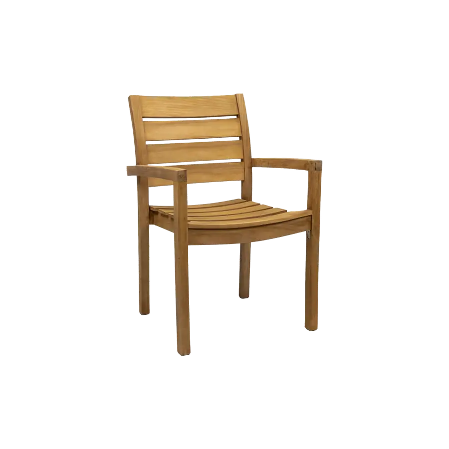 Teakhout tuinstoel Bulu | Stapelbaar | Teakhout