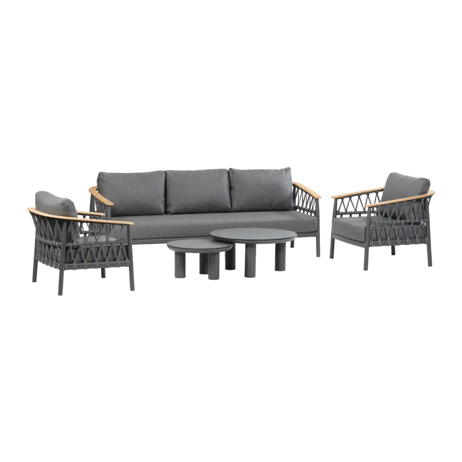Capri-MattBlack-Loungeset-luxueus-grijs-hoogwaardig-modern-4-seizoenen-tuinmeubelen