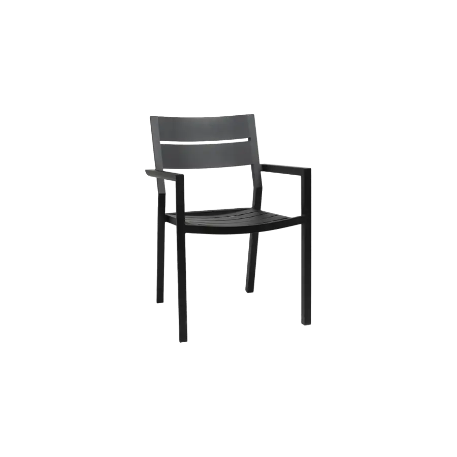 Stapelbare tuinstoel Delia | Black | Aluminium | Brafab