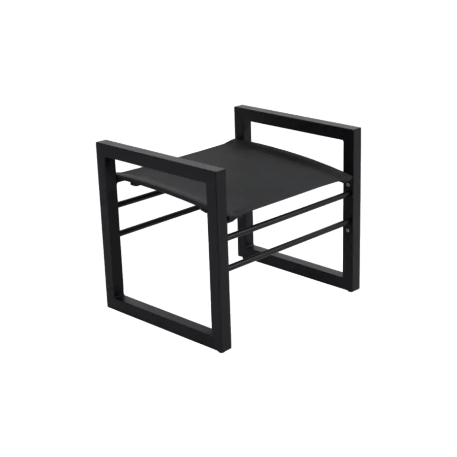 Hocker Vevi | Black | Aluminium & Textileen | Brafab