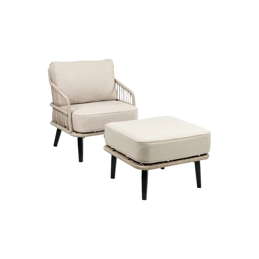 Isabel Loungestoel | Sand + Isabel Hocker Sand