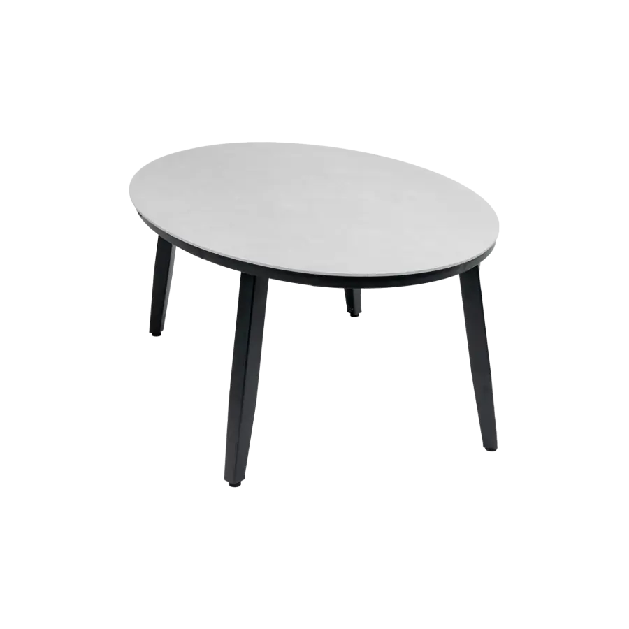 Ovale Bijzettafel Betonlook Mykonos-Normin