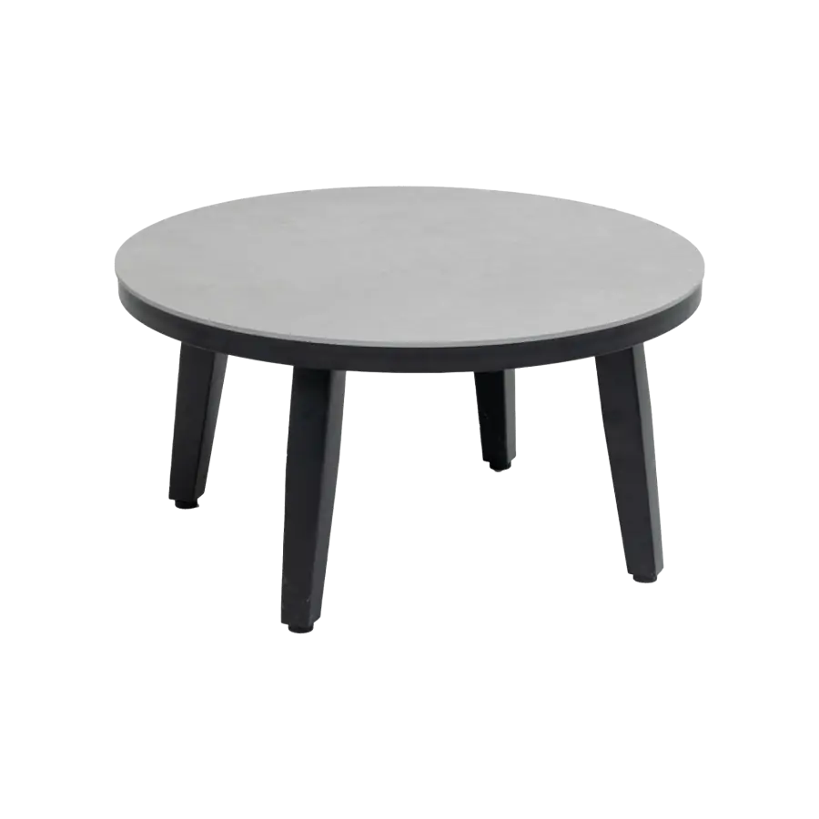 Mykonos ronde bijzet tafel betonlook 58cm - ronde beton look bijzettafels kunststof - 4 Seizoenen Tuinmeubelen