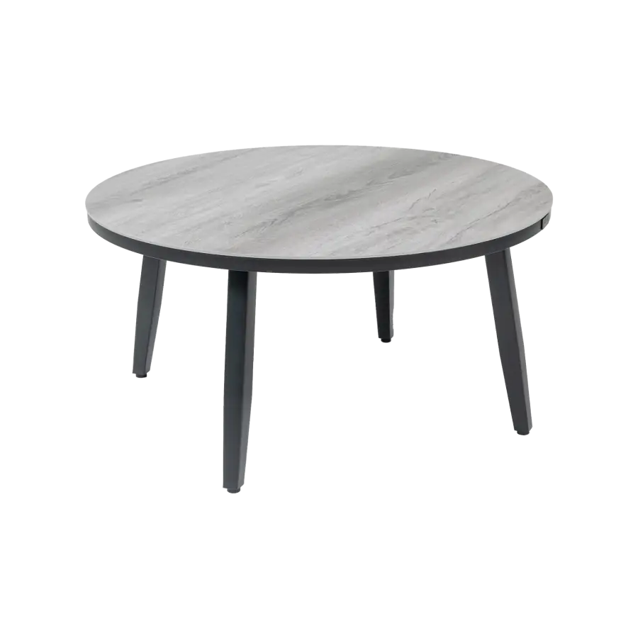 Moderne ronde grijze bijzettafel voor buiten 90cm - mykonos ronde bijzettafels bij 4 Seizoenen Tuinmeubelen