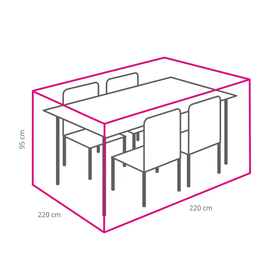Outdoor-covers-beschermhoes-tuinset-220x220x95cm-afmetingen