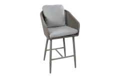 High Dining stoel Alezio | Latte/Camel | Aluminium & Rope