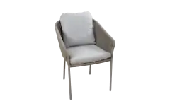 Dining tuinstoel Alezio | Latte/Camel | Rope & Aluminium