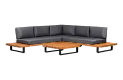 Hoek Loungeset Bastan | Grey | Acacia en Aluminium | Eurofar 