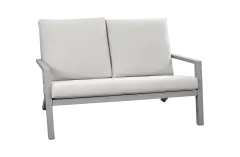 Loungebank Bezano | 2-persoons | Taupe & Champagne | Aluminium