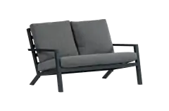 Loungebank Bezano | 2-persoons | Matt Black/Grey | Aluminium