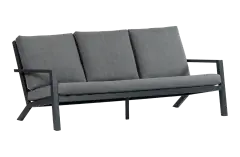 Loungebank Bezano | 3-persoons | Matt Black/Grey | Aluminium