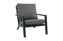 Loungestoel Bezano | Matt Black/Grey | Aluminium