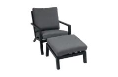 Bezano Loungestoel | Grey + Voetenbank Bezano | Grey