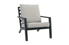  Loungestoel Bezano | Matt Black/Off White | Aluminium