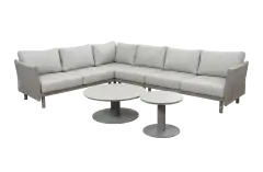 6-Delige Loungeset Cavallino | Beige & Camel | Incl. 2 loungetafels Barletta