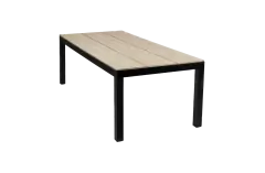 Rechthoekige tuintafel Cyrpus wood black polywood aluminium PNG