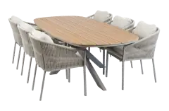 7-delige tuinset | 6 Elvira tuinstoelen (Camel) | Tuintafel Cadiz 240x115cm (Camel)