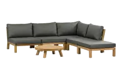 Hoek loungeset Kent | 6-delig | Grey | Acacia