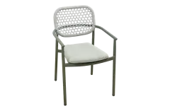 Dining tuinstoel Lecce | Groen | Aluminium & Rope