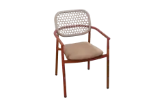 Dining tuinstoel Lecce | Terracotta | Aluminium & Rope