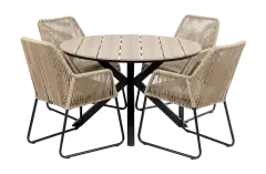 Mona tuinset-5 delige tuinset-Mona tuinstoel Sand-cyprus ovale tuintafel-polywood tuintafel-rope