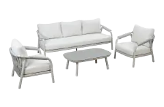 Stoel-Bank Loungeset Oria | 4-delig | Sand/Snow Sand | Boucl&eacute;
