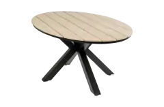 Ovale tuintafel cyprus wood black polywood aluminium PNG