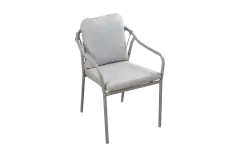 Dining tuinstoel Parijs | Latte/Camel | Aluminium & Rope