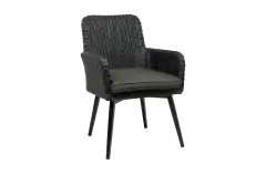 Dining tuinstoel Pisa | Black | Wicker