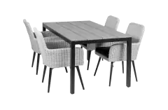 Pisa tuinset-5 delige tuinset-Pisa tuinstoel-White-cyprus tuintafel-polywood-wicker-aluminium frame
