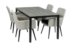 Pisa tuinset-5 delige tuinset-Pisa tuinstoel-White-cyprus tuintafel-polywood-wicker-aluminium frame