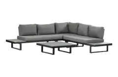 Plateau Loungeset Hoedspruit | 4-delig | Grey | Aluminium & Polywood